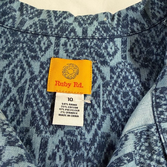Ruby Rd. Blue Patterned Jacket - Picture 2 of 4